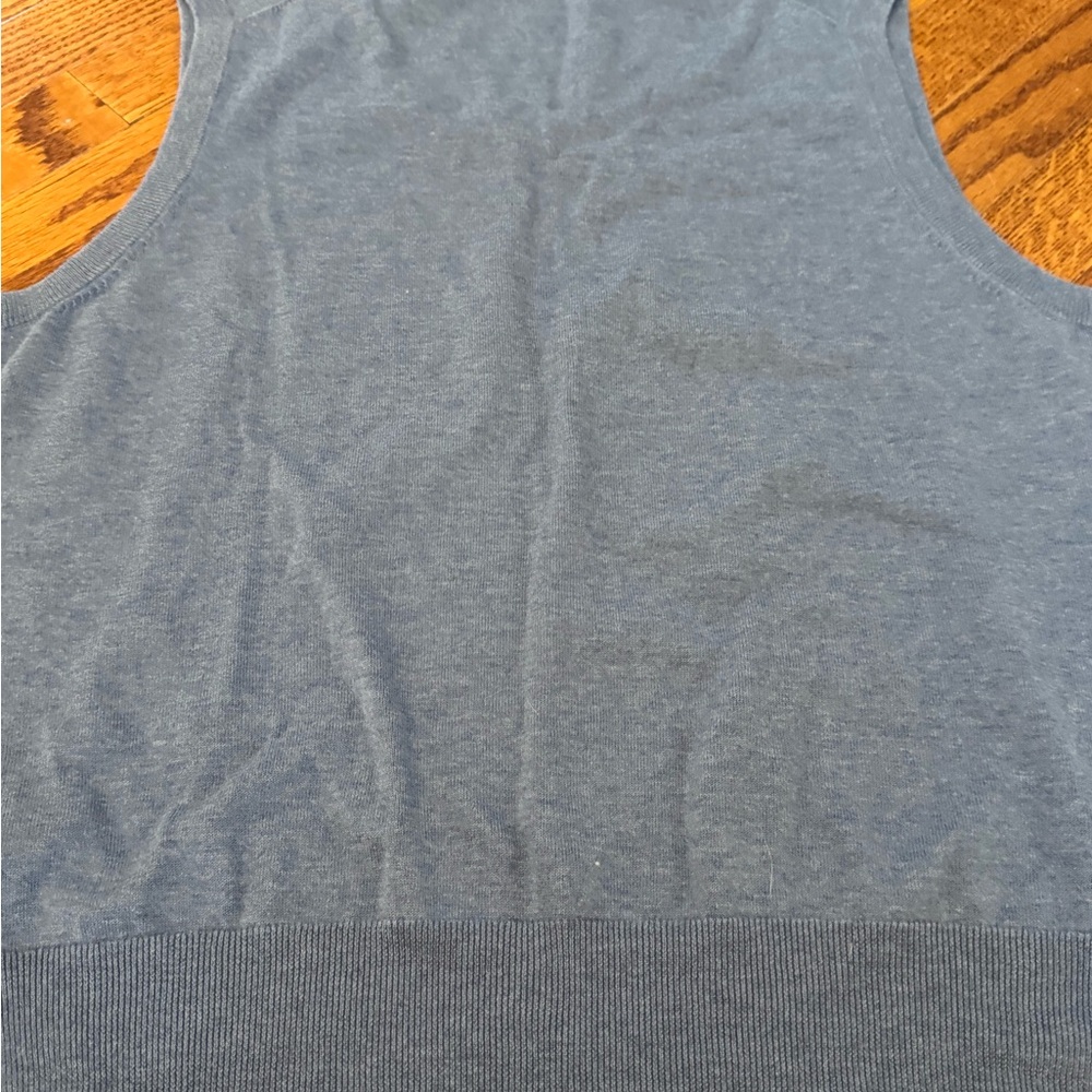 Brooks Brothers men’s size medium supima cotton blue v neck sweater vest - Picture 7 of 11
